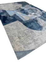 Tappeto Decor Bambu Seta 300x200 cm Astratto Blu Grigio e Beige - immagine 5