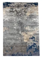 Tappeto Decor Bambu Seta 300x201 cm Astratto Grigio Beige e Blu - immagine 9