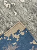 Tappeto Decor Bambu Seta 300x201 cm Astratto Grigio Beige e Blu - immagine 8