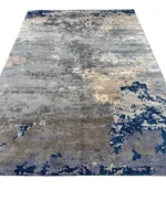 Tappeto Decor Bambu Seta 300x201 cm Astratto Grigio Beige e Blu - immagine 7
