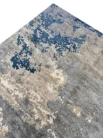Tappeto Decor Bambu Seta 300x201 cm Astratto Grigio Beige e Blu - immagine 5