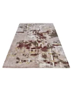 Tappeto Decor Bambù Seta Astratto 239x176 cm Beige e Bordeaux - immagine 3