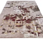 Tappeto Decor Bambù Seta 239x176 cm rettangolare con motivo astratto beige, bordeaux, marrone, grigio chiaro e ocra