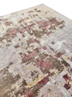 Tappeto Decor Bambù Seta Astratto 239x176 cm Beige e Bordeaux - immagine 8