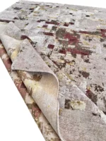 Tappeto Decor Bambù Seta Astratto 239x176 cm Beige e Bordeaux - immagine 6