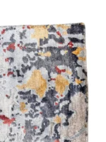 Tappeto Decor Bambù Seta 240x170 cm Astratto Grigio Rosso Oro India - immagine 5