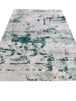 Tappeto Handloom in Tencel 240x170 cm Astratto Verde e Beige - immagine 6