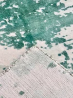 Tappeto Handloom in Tencel 240x170 cm Astratto Verde e Beige - immagine 3