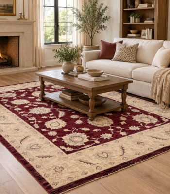 Tappeto Ziegler Extra 236x167 cm rosso beige con motivo floreale decorativo